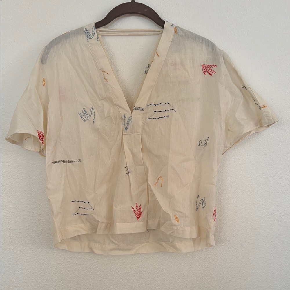 Seek Collective Embroidered Women's Top / Cream / XS